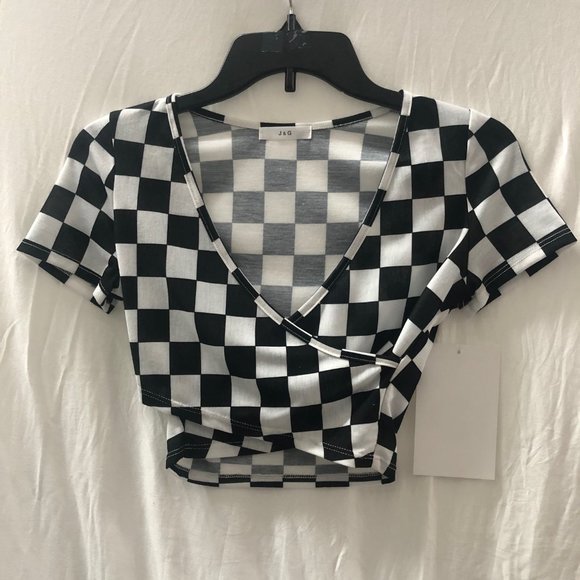 J&G check wrap crop top - Picture 1 of 2